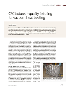 CFC fixtures –quality fixturing for vacuum heat treating