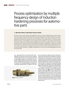 Process optimization by multiple frequency design of induction hardening processes for automotive parts