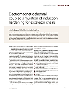 Electromagnetic-thermal coupled simulation of induction hardening for excavator chains