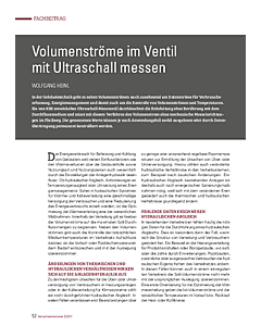 Volumenströme im Ventil mit Ultraschall messen