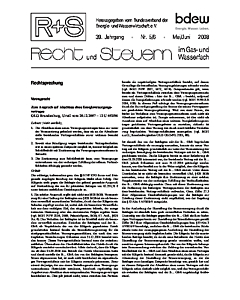R + S - Recht und Steuern im Gas- und Wasserfach - Ausgabe 05-06 2008