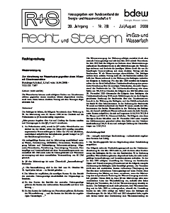R + S - Recht und Steuern im Gas- und Wasserfach - Ausgabe 07-08 2008