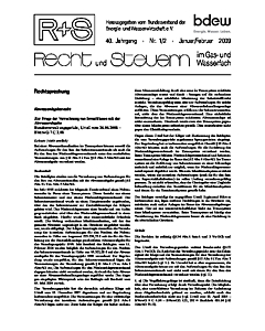 R + S - Recht und Steuern im Gas- und Wasserfach - Ausgabe 01-02 2009