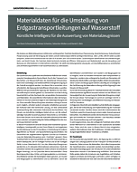 Materialdaten für die Umstellung von Erdgastransportleitungen auf Wasserstoff