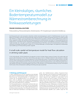 Ein kleinskaliges, räumliches Bodentemperaturmodell zur Wärmestromberechnung in Trinkwasserleitungen
