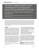Oberirdisch verlegte Polyamid 12-Druckrohrleitungen für Gasversorgung und Industrie mit Betriebsdrücken bis 16/18 bar