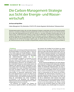 Die Carbon-Management-Strategie aus Sicht der Energie- und Wasserwirtschaft