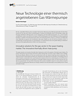 Neue Technologie einer thermisch angetriebenen Gas-Wärmepumpe