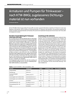 Armaturen und Pumpen für Trinkwasser – nach KTW-BWGL zugelassenes Dichtungsmaterial ist nun vorhanden