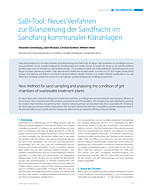 SaBi-Tool: Neues Verfahren zur Bilanzierung der Sandfracht im Sandfang kommunaler Kläranlagen