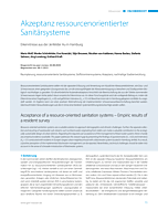 Akzeptanz ressourcenorientierter Sanitärsysteme