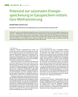 Potenzial zur saisonalen Energiespeicherung in Gasspeichern mittels Geo-Methanisierung