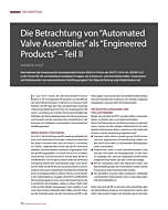 Die Betrachtung von “Automated Valve Assemblies” als “Engineered Products” – Teil II