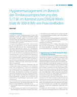 Hygienemanagement im Bereich der Trinkwasserspeicherung des S.I.T.W. im Kontext zum DVGW-Merkblatt W 300-8 (M): ein Praxisleitfaden
