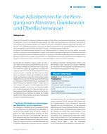 Neue Adsorbenzien für die Reinigung von Abwasser, Grundwasser und Oberflächenwasser