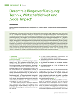 Dezentrale Biogasverflüssigung: Technik, Wirtschaftlichkeit und ‚Social Impact‘