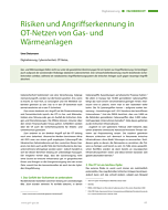 Risiken und Angriffserkennung in OT-Netzen von Gas- und Wärmeanlagen