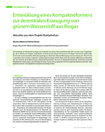 Entwicklung eines Kompaktreformers zur dezentralen Erzeugung von grünem Wasserstoff aus Biogas