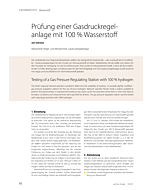 Prüfung einer Gasdruckregelanlage mit 100 % Wasserstoff