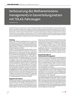 Verbesserung des Methanemissionsmanagements in Gasverteilungsnetzen mit TDLAS-Fahrzeugen