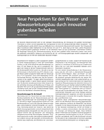 Neue Perspektiven für den Wasser- und Abwasserleitungsbau durch innovative grabenlose Techniken