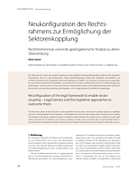 Neukonfiguration des Rechtsrahmens zur Ermöglichung der Sektorenkopplung
