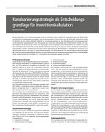 Kanalsanierungsstrategie als Entscheidungsgrundlage für Investitionskalkulation