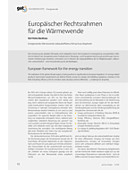 Europäischer Rechtsrahmen für die Wärmewende
