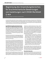 Begrenzung des Anwendungsbereiches für bruchmechanische Bewertungen von Gasleitungen nach DVGW-Merkblatt G 464