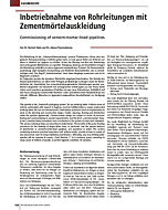 Inbetriebnahme von Rohrleitungen mit Zementmörtelauskleidung