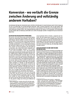 Konversion - wo verläuft die Grenze zwischen Änderung und vollständig anderem Vorhaben?