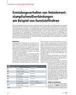 Ermüdungsverhalten von Heizelementstumpfschweißverbindungen am Beispiel von Kunststoffrohren