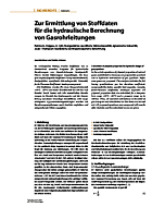 Zur Ermittlung von Stoffdaten für die hydraulische Berechnung von Gasrohrleitungen