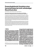 Prozessbegleitende Simulation eines Gasverteilnetzes bei nicht vollständiger Messinfrastruktur