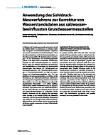 Anwendung des Sohldruck-Messverfahrens zur Korrektur von Wasserstandsdaten aus salzwasser-beeinflussten Grundwassermessstellen