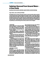 Sulphate Removal from Ground Water - a Case Study