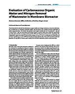 Evaluation of Carbonaceous Organic Matter and Nitrogen Removal of ­Wastewater in Membrane Bioreactor