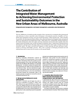 The Contribution of Integrated Water Management to Achieving Environmental Protection and Sustainability Outcomes in the New Urban Areas of Melbourne, Australia