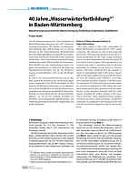 40 Jahre „Wasserwärterfortbildung“1 in Baden-Württemberg