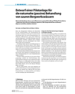 Entwurf einer Pilotanlage für die naturnahe (passive) Behandlung von sauren Bergwerkswässern