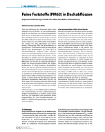 Feine Feststoffe (PM63) in Dachabflüssen