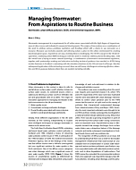 Managing Stormwater: From Aspirations to Routine Business