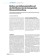 Einfluss von Güllezusatzstoffen auf die Nitrifikation bei der biologischen Abwasserbehandlung