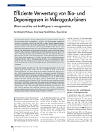 Effiziente Verwertung von Bio- und Deponiegasen in Mikrogasturbinen