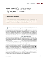 New low NOx solution for high-speed burners