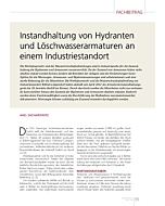 Instandhaltung von Hydranten und Löschwasserarmaturen an einem Industriestandort