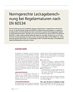 Normgerechte Leckageberechnung bei Regelarmaturen nach EN 60534