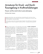 Armaturen für Druck- und Durchflussregelung in Kraftwerksleitungen