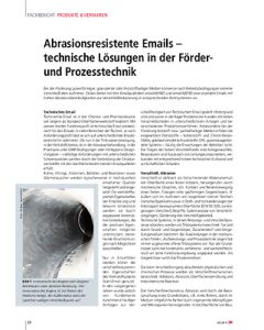 Abrasionsresistente Emails – technische Lösungen in der Förderund Prozesstechnik