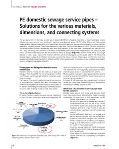 PE domestic sewage service pipes – Solutions for the various materials, dimensions, and connecting systems